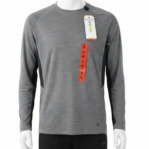 Hang Ten Mens Medium Gray Performance Long Sleeve Shirt UPF 50+ NWT